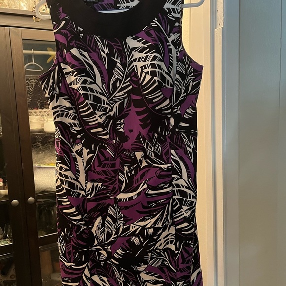Alyx Black and Purple Leaf Print Dress - Picture 10 of 12